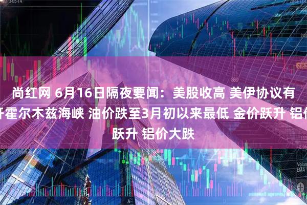 尚红网 6月16日隔夜要闻:美股收高 美伊协议有望重开霍尔木兹海峡 油价跌至3月初以来最低 金价跃升 铝价大跌